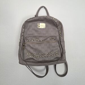 Bebe Gray Backpack With Gold Studs  Adjustable And Removable Straps